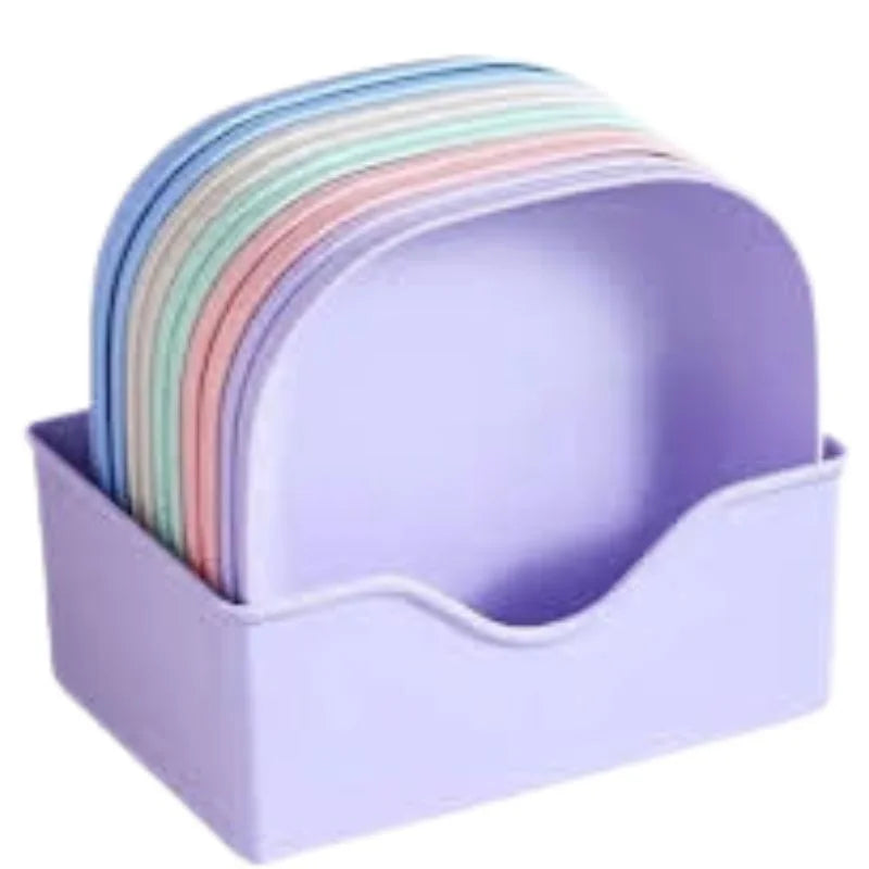 Food Grade Plastic Dining Plates – 10 Pcs Elliptical Bone Plate Set