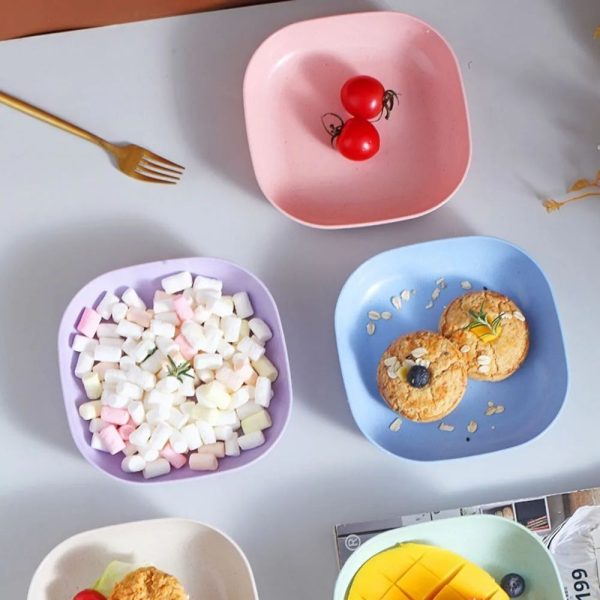 Food Grade Plastic Dining Plates – 10 Pcs Elliptical Bone Plate Set