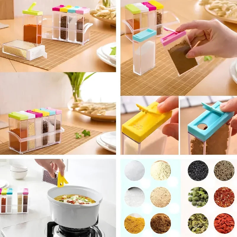 Spice Jars Dispenser & Masala Rack