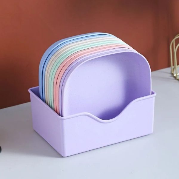 Food Grade Plastic Dining Plates – 10 Pcs Elliptical Bone Plate Set