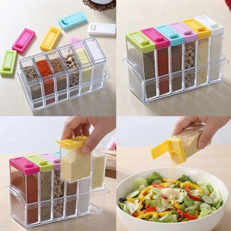Spice Jars Dispenser & Masala Rack
